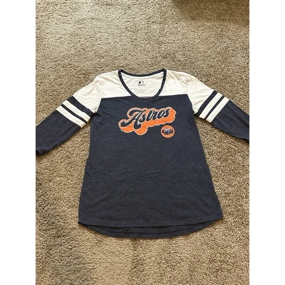 Women's MLB Houston Astros Quarter Sleeve Shirt - Medium - Picture 1 of 3